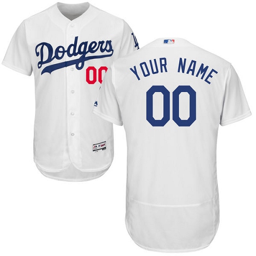 Men's Majestic Los Angeles Dodgers Customized White Home Flex Base Authentic Collection MLB Jersey