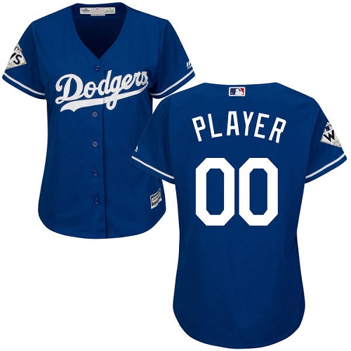 Women's Majestic Los Angeles Dodgers Customized Replica Royal Blue Alternate 2017 World Series Bound Cool Base MLB Jersey