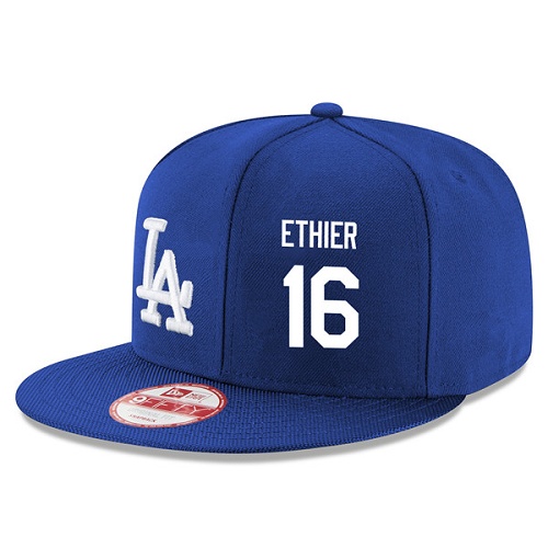 MLB Men's New Era Los Angeles Dodgers #16 Andre Ethier Stitched Snapback Adjustable Player Hat - Royal Blue/White