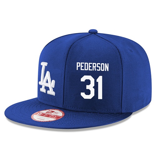MLB Men's New Era Los Angeles Dodgers #31 Joc Pederson Stitched Snapback Adjustable Player Hat - Royal Blue/White