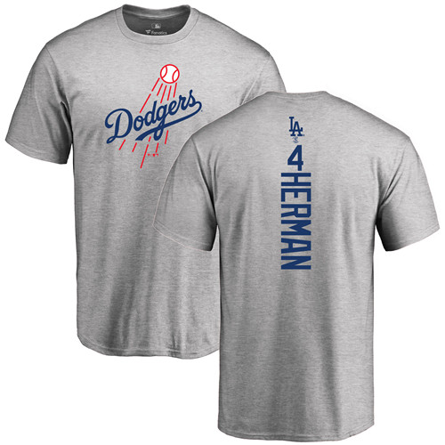 MLB Nike Los Angeles Dodgers #4 Babe Herman Ash Backer T-Shirt