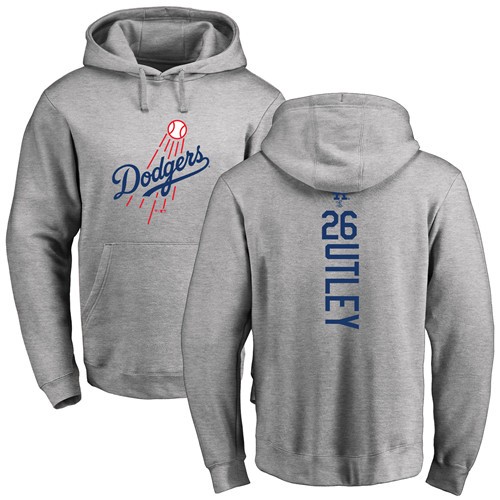 MLB Nike Los Angeles Dodgers #26 Chase Utley Ash Backer Pullover Hoodie