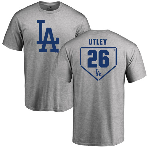 MLB Nike Los Angeles Dodgers #26 Chase Utley Gray RBI T-Shirt