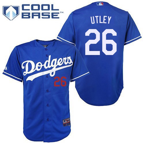 Men's Majestic Los Angeles Dodgers #26 Chase Utley Authentic Royal Blue Cool Base MLB Jersey