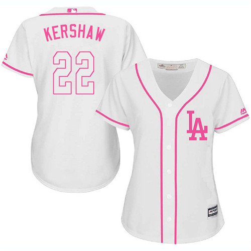 Women's Majestic Los Angeles Dodgers #22 Clayton Kershaw Authentic White Fashion Cool Base MLB Jersey