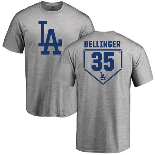 MLB Nike Los Angeles Dodgers #35 Cody Bellinger Gray RBI T-Shirt
