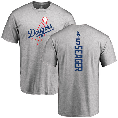 MLB Nike Los Angeles Dodgers #5 Corey Seager Ash Backer T-Shirt
