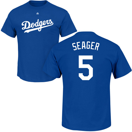 MLB Nike Los Angeles Dodgers #5 Corey Seager Royal Blue Name & Number T-Shirt