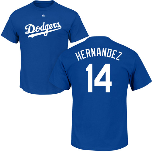 MLB Nike Los Angeles Dodgers #14 Enrique Hernandez Royal Blue Name & Number T-Shirt