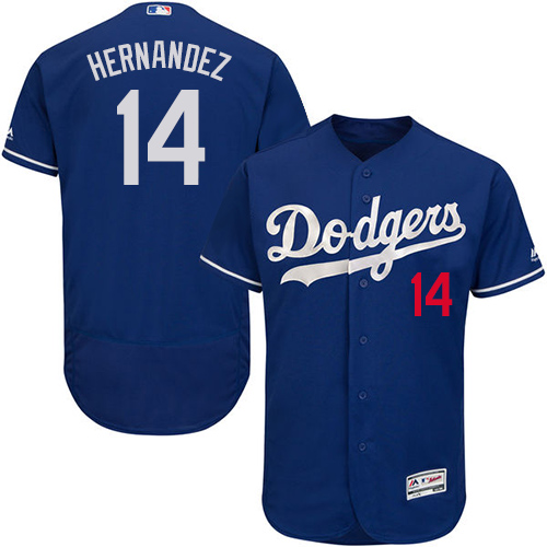 Men's Majestic Los Angeles Dodgers #14 Enrique Hernandez Royal Blue Flexbase Authentic Collection MLB Jersey