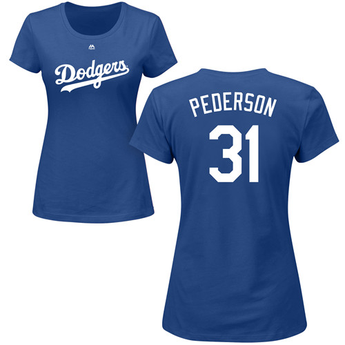 MLB Women's Nike Los Angeles Dodgers #31 Joc Pederson Royal Blue Name & Number T-Shirt