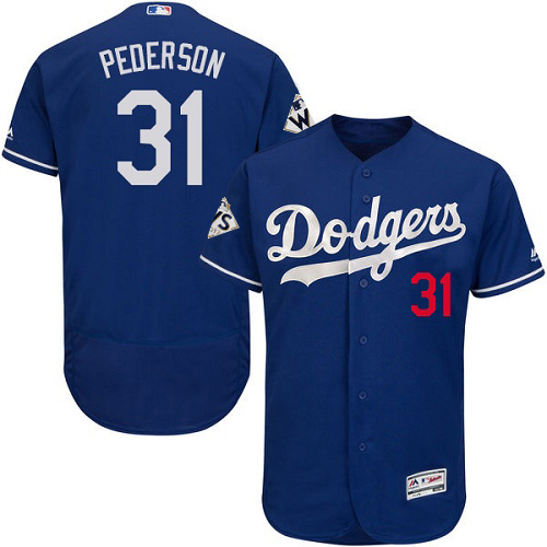 Men's Majestic Los Angeles Dodgers #31 Joc Pederson Authentic Royal Blue Alternate 2017 World Series Bound Flex Base MLB Jersey