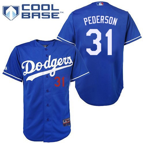 Men's Majestic Los Angeles Dodgers #31 Joc Pederson Replica Royal Blue Cool Base MLB Jersey