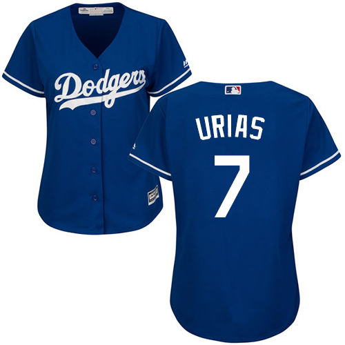Women's Majestic Los Angeles Dodgers #7 Julio Urias Authentic Royal Blue Alternate Cool Base MLB Jersey