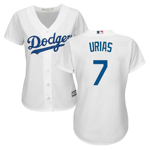 Women's Majestic Los Angeles Dodgers #7 Julio Urias Authentic White Home Cool Base MLB Jersey