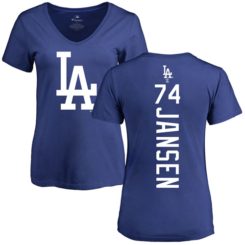 MLB Women's Nike Los Angeles Dodgers #74 Kenley Jansen Royal Blue Backer T-Shirt