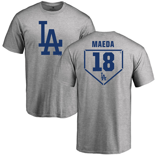 MLB Nike Los Angeles Dodgers #18 Kenta Maeda Gray RBI T-Shirt