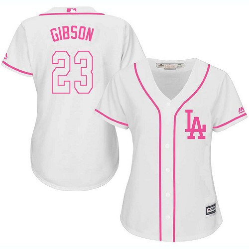 Women's Majestic Los Angeles Dodgers #23 Kirk Gibson Authentic White Fashion Cool Base MLB Jersey