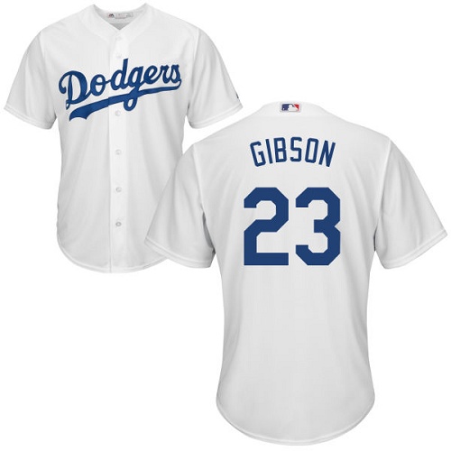 Youth Majestic Los Angeles Dodgers #23 Kirk Gibson Authentic White Home Cool Base MLB Jersey