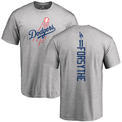 MLB Nike Los Angeles Dodgers #11 Logan Forsythe Ash Backer T-Shirt