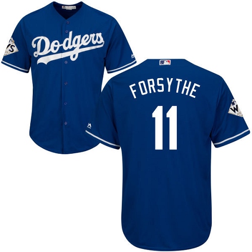 Youth Majestic Los Angeles Dodgers #11 Logan Forsythe Replica Royal Blue Alternate 2017 World Series Bound Cool Base MLB Jersey