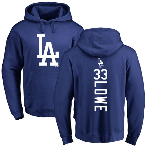 MLB Nike Los Angeles Dodgers #33 Mark Lowe Royal Blue Backer Pullover Hoodie