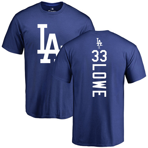 MLB Nike Los Angeles Dodgers #33 Mark Lowe Royal Blue Backer T-Shirt