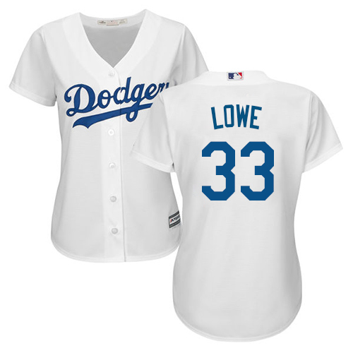 Women's Majestic Los Angeles Dodgers #33 Mark Lowe Authentic White Home Cool Base MLB Jersey