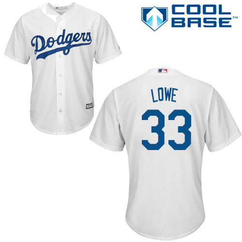 Youth Majestic Los Angeles Dodgers #33 Mark Lowe Authentic White Home Cool Base MLB Jersey