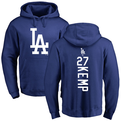 MLB Nike Los Angeles Dodgers #27 Matt Kemp Royal Blue Backer Pullover Hoodie