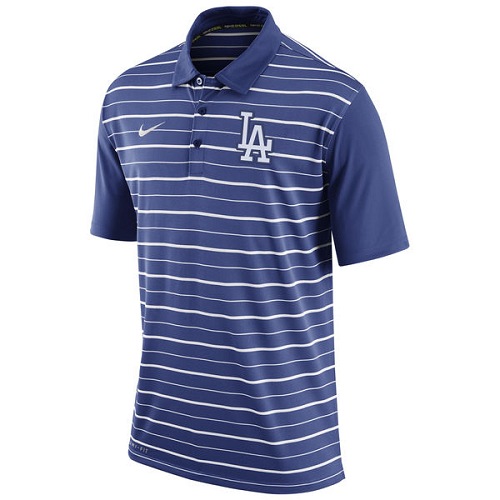 MLB Men's Los Angeles Dodgers Nike Royal Dri-FIT Stripe Polo