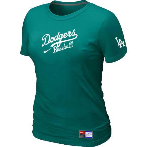 MLB Women's Los Angeles Dodgers Nike Practice T-Shirt - Auqe Green