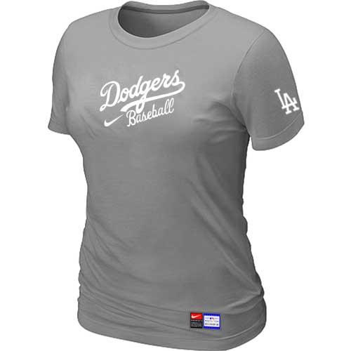 MLB Women's Los Angeles Dodgers Nike Practice T-Shirt - Grey