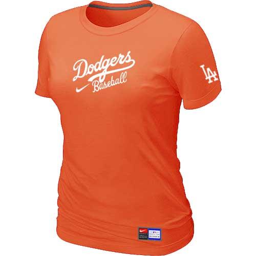 MLB Women's Los Angeles Dodgers Nike Practice T-Shirt - Orange