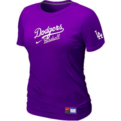 MLB Women's Los Angeles Dodgers Nike Practice T-Shirt - Purple
