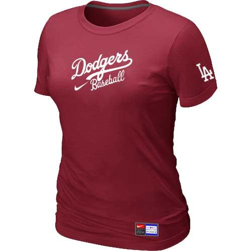 MLB Women's Los Angeles Dodgers Nike Practice T-Shirt - Red