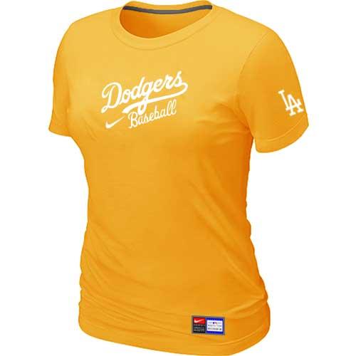MLB Women's Los Angeles Dodgers Nike Practice T-Shirt - Yellow